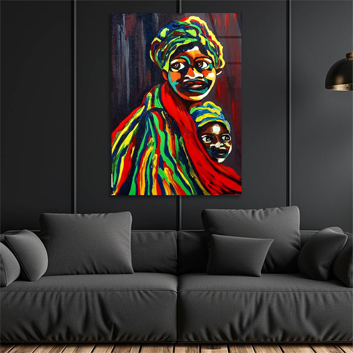 Dikey Sanat Temalı Cam Tablo 394