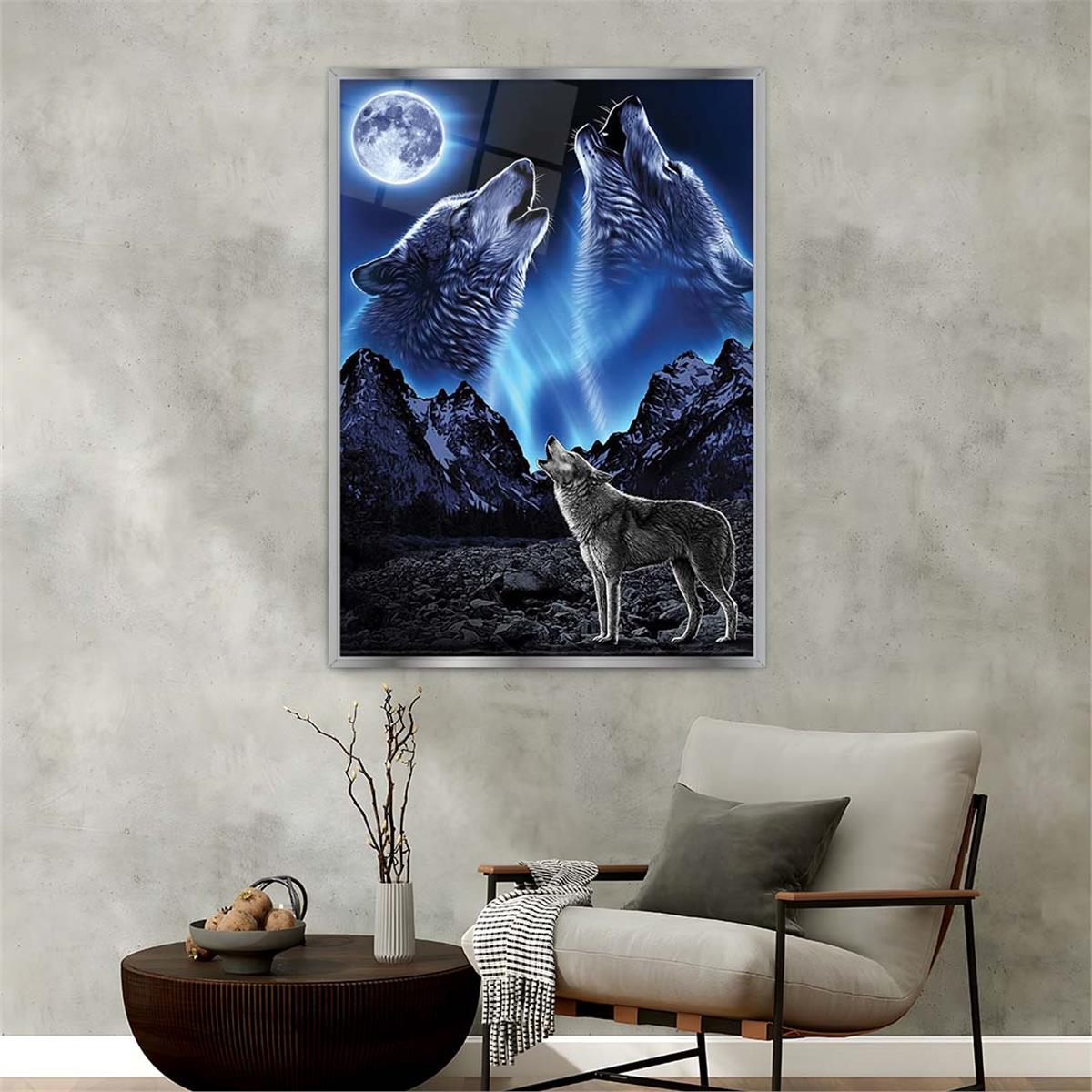 Aluminum-Framed National-Themed Tempered Glass Wall Art 052