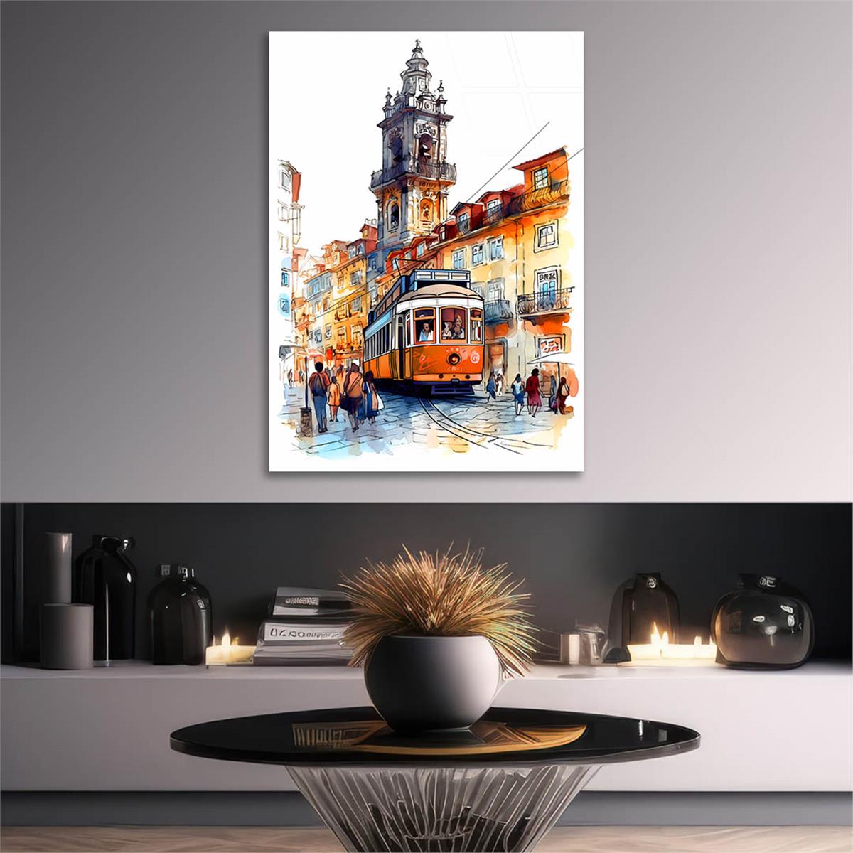 Dikey Sanat Temalı Cam Tablo 486