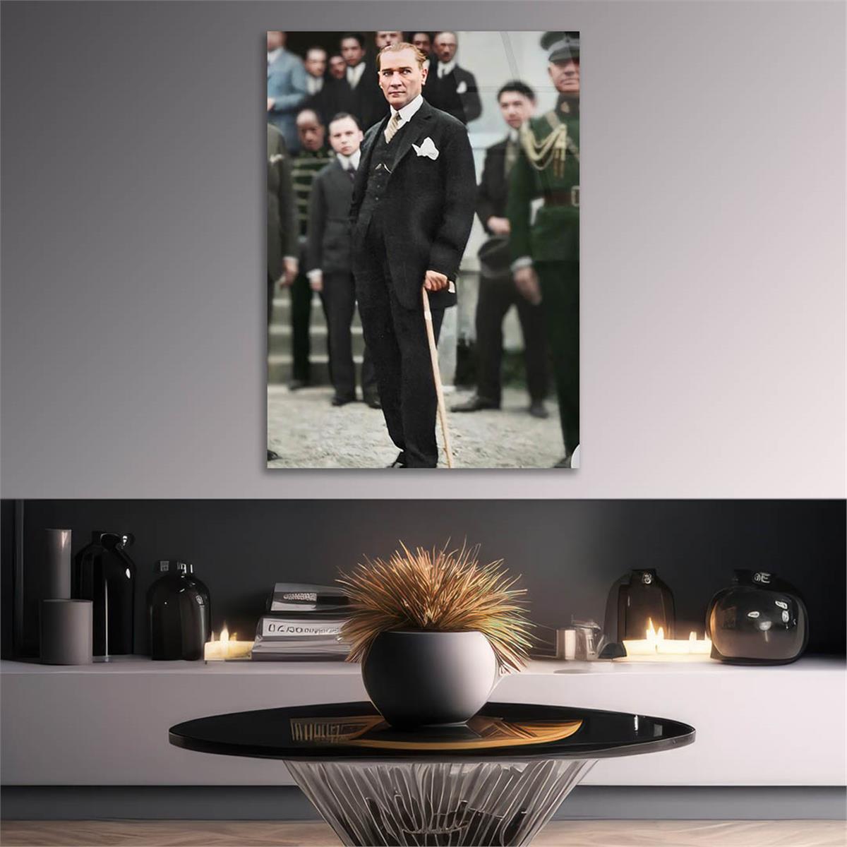 Dikey VatanTemalı Cam Tablo 218