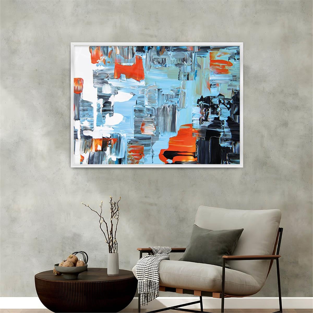 Aluminum-Framed Art-Themed Tempered Glass Wall Art 029