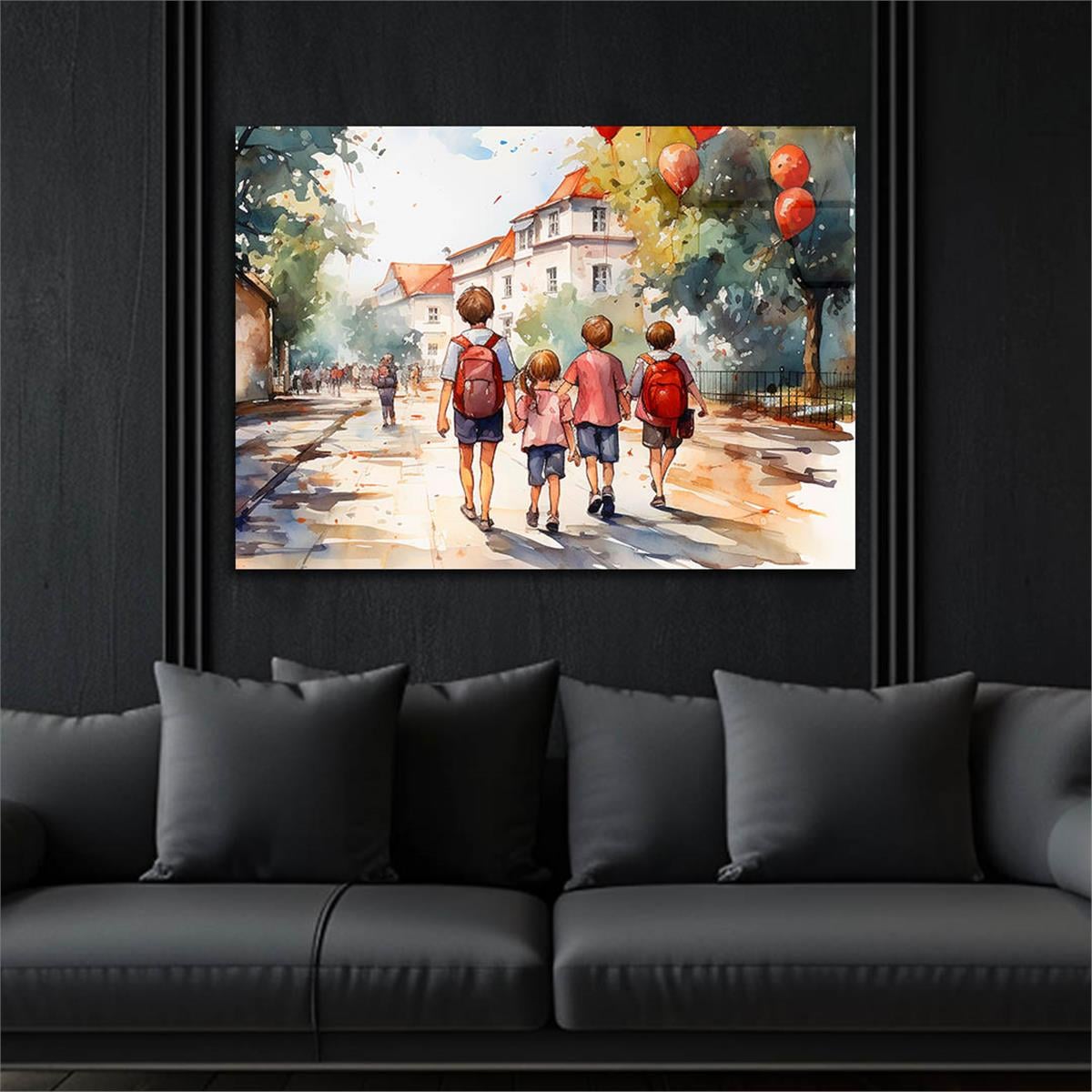 Horizontal Art-Themed Tempered Glass Wall Art 449