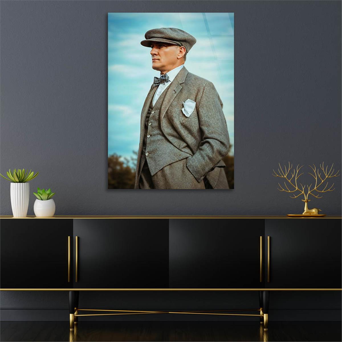 Dikey VatanTemalı Cam Tablo 246