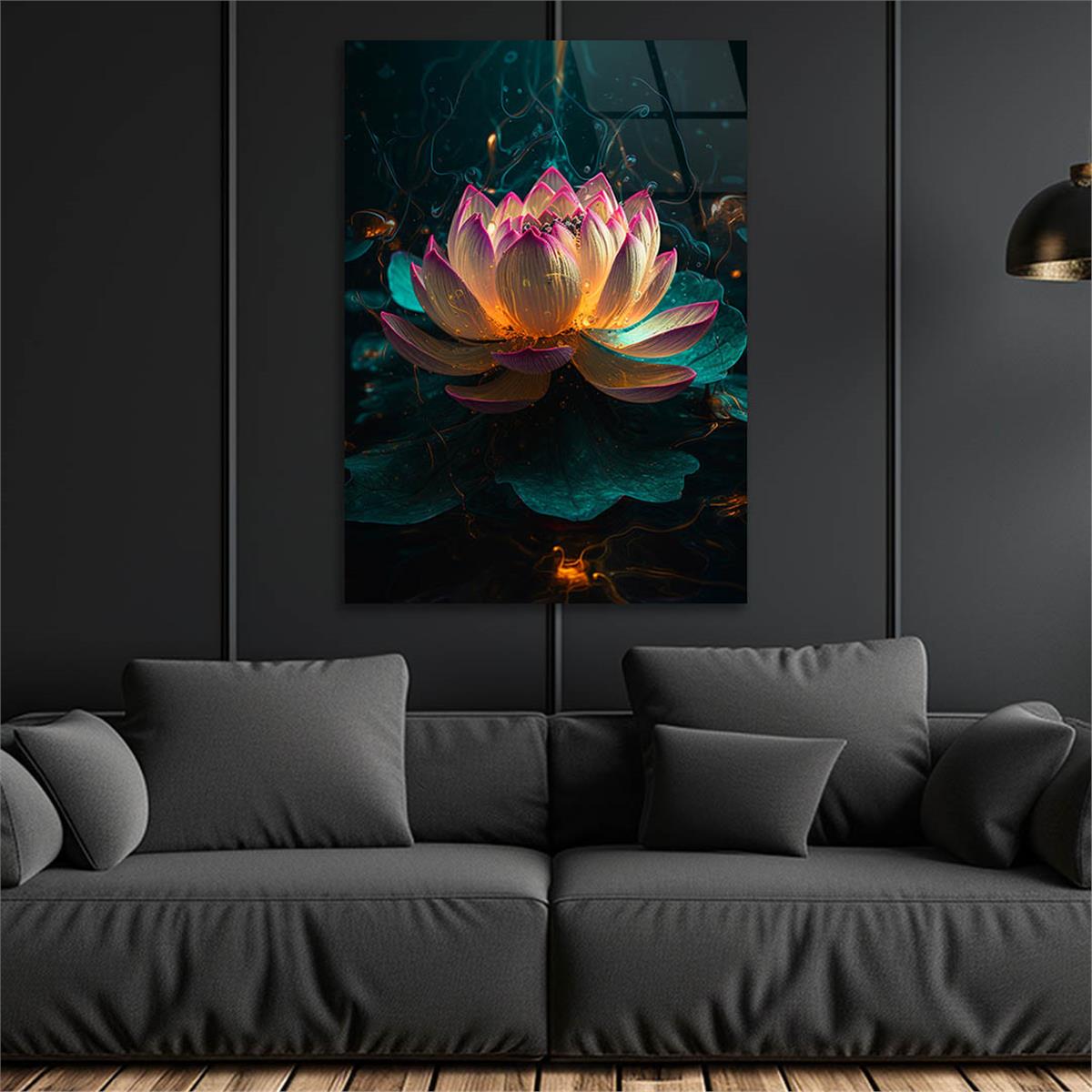 Dikey Sanat Temalı Cam Tablo 503