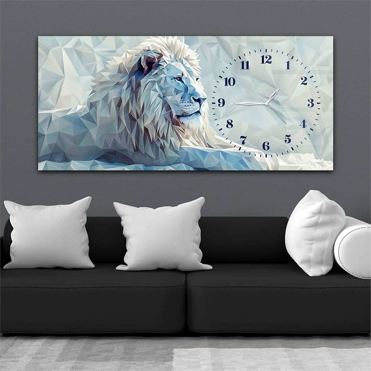 Yatay Saatli Yandan Sanat Temalı Cam Tablo 329