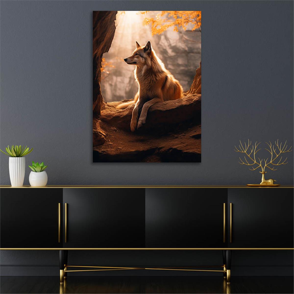 Dikey Doğa Temalı Cam Tablo 441