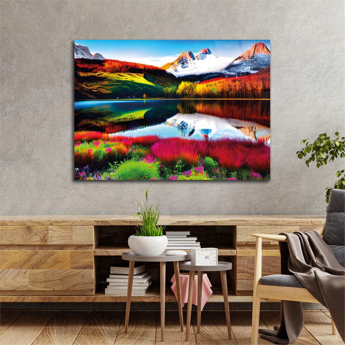 Horizontal Natured-Themed Tempered Glass Wall Art 287