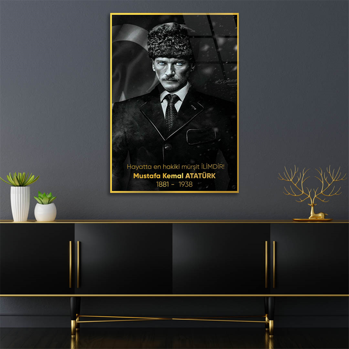 MUSTAFA KEMAL ATATÜRK Tempered Glasss Wall Art