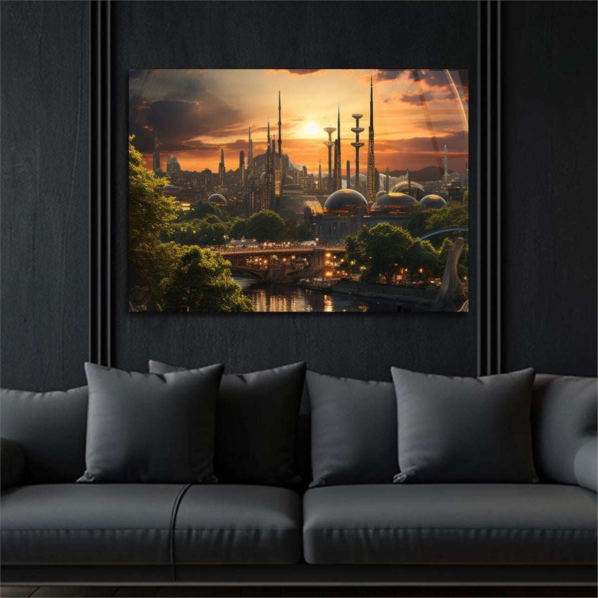Yatay DoğaTemalı Cam Tablo 422