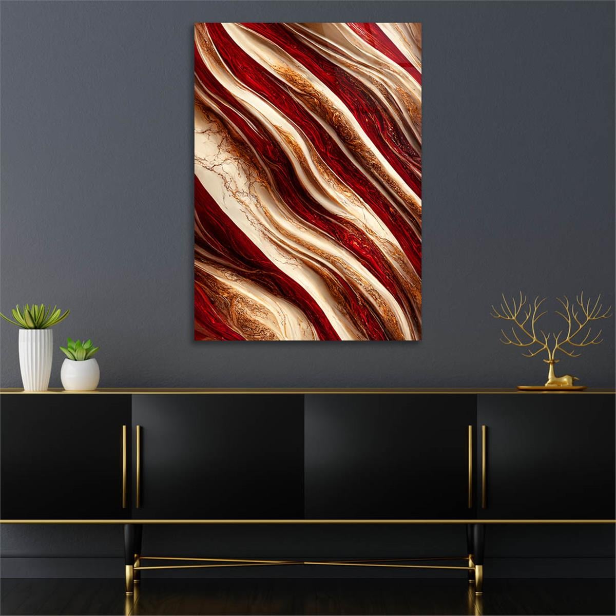 Dikey Sanat Temalı Cam Tablo 363