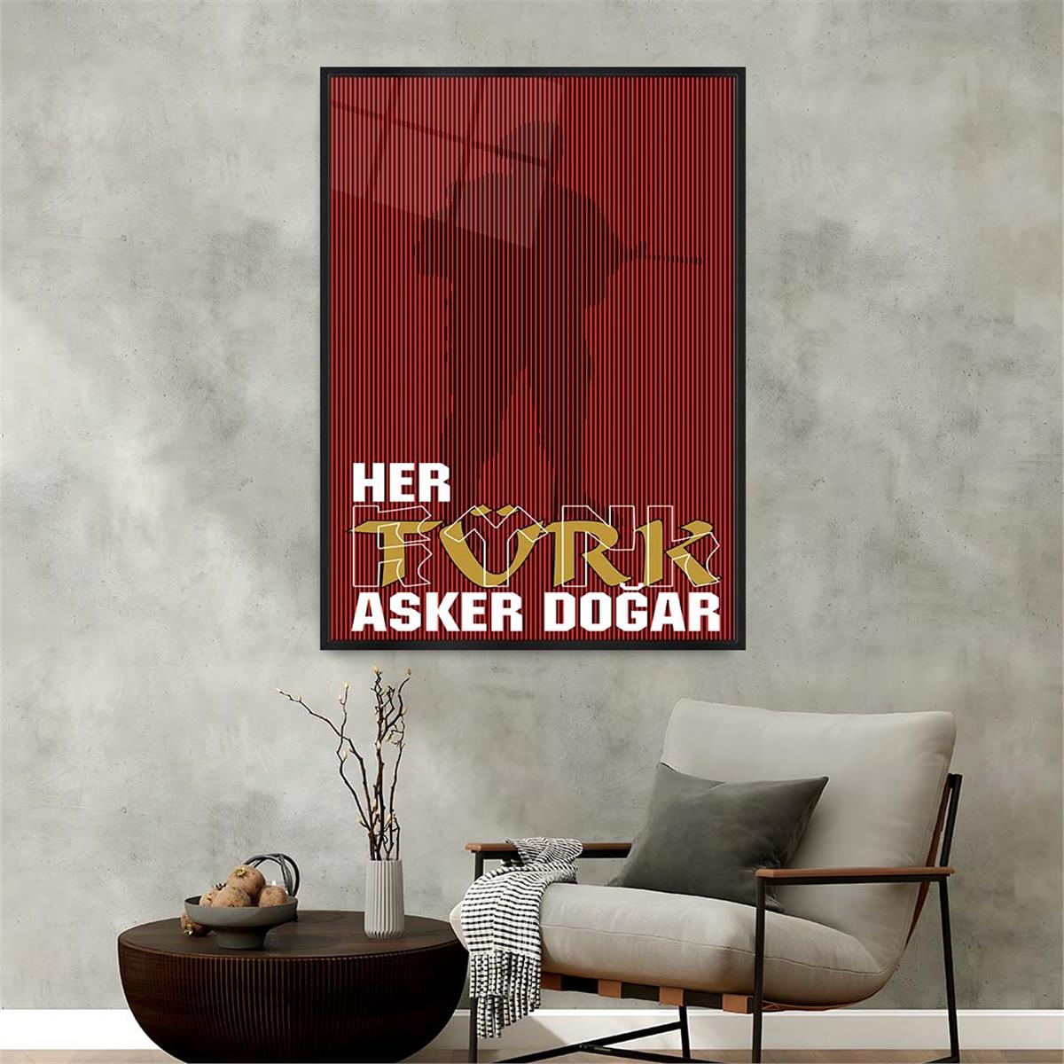 Alüminyum Çerçeveli Vatan Temalı Cam Tablo 031