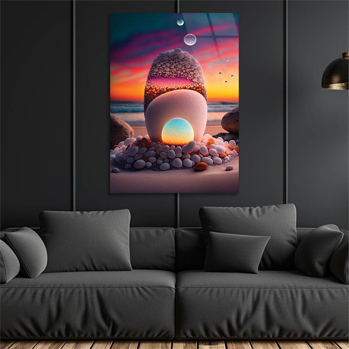 Vertical Tempered Glasss Wall Arts Art-Themed 309