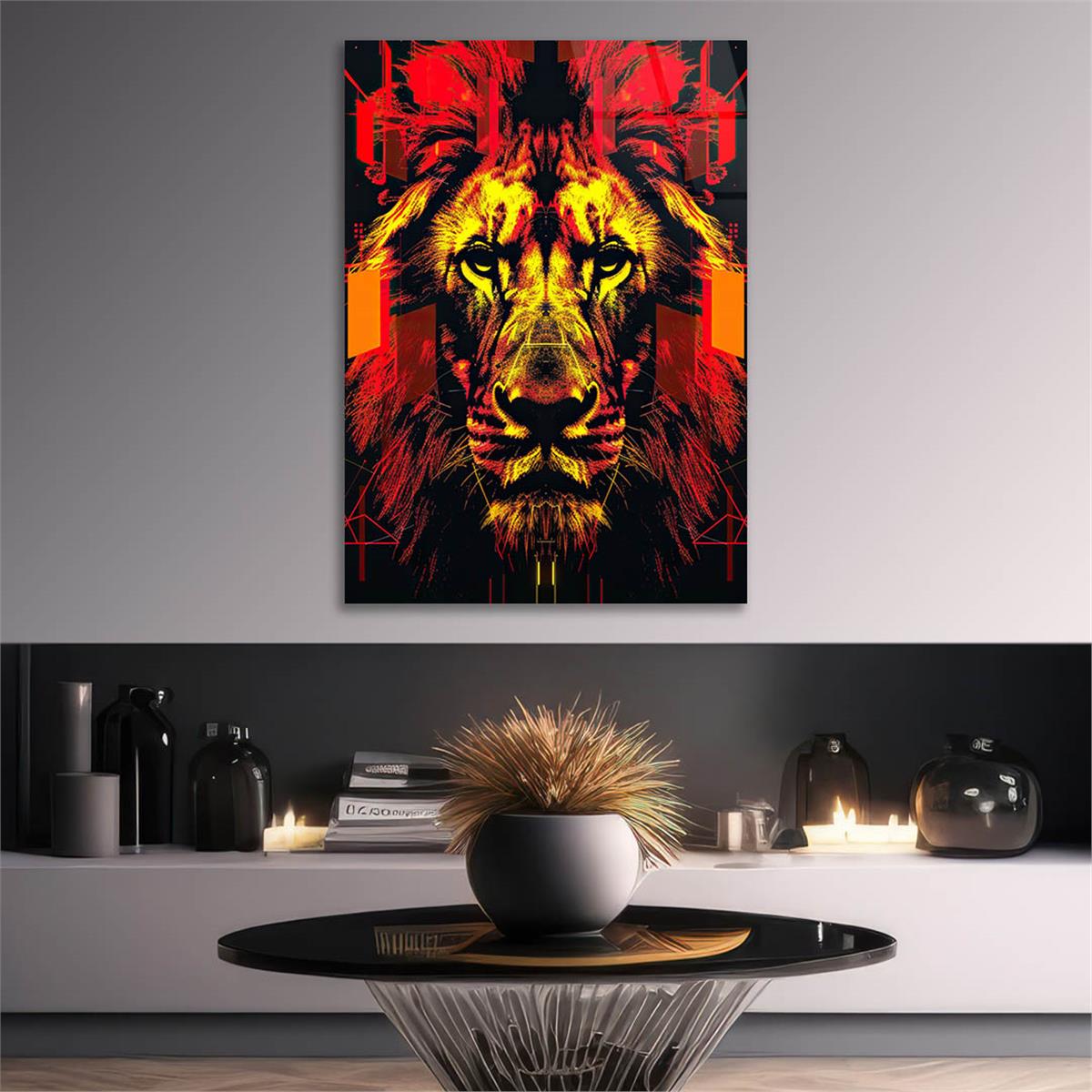 Dikey Doğa Temalı Cam Tablo 360