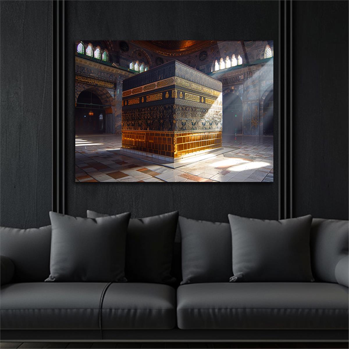 Yatay Dini Temalı Cam Tablo 196