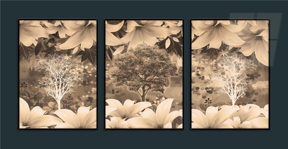 Alüminyum Çerçeveli Sanat Temalı 3lü Set MDF Tablo 0051