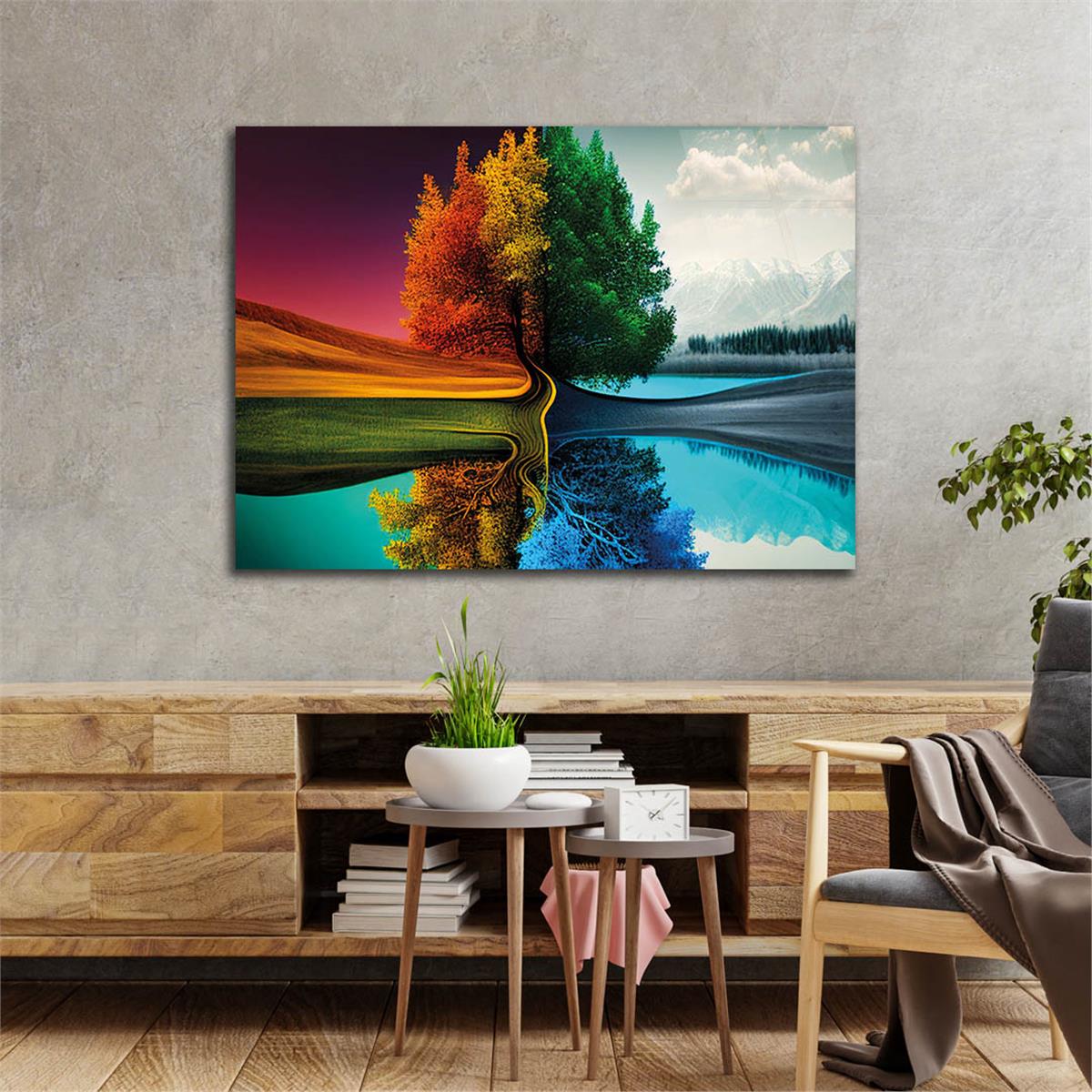 Horizontal Natured-Themed Tempered Glass Wall Art 286