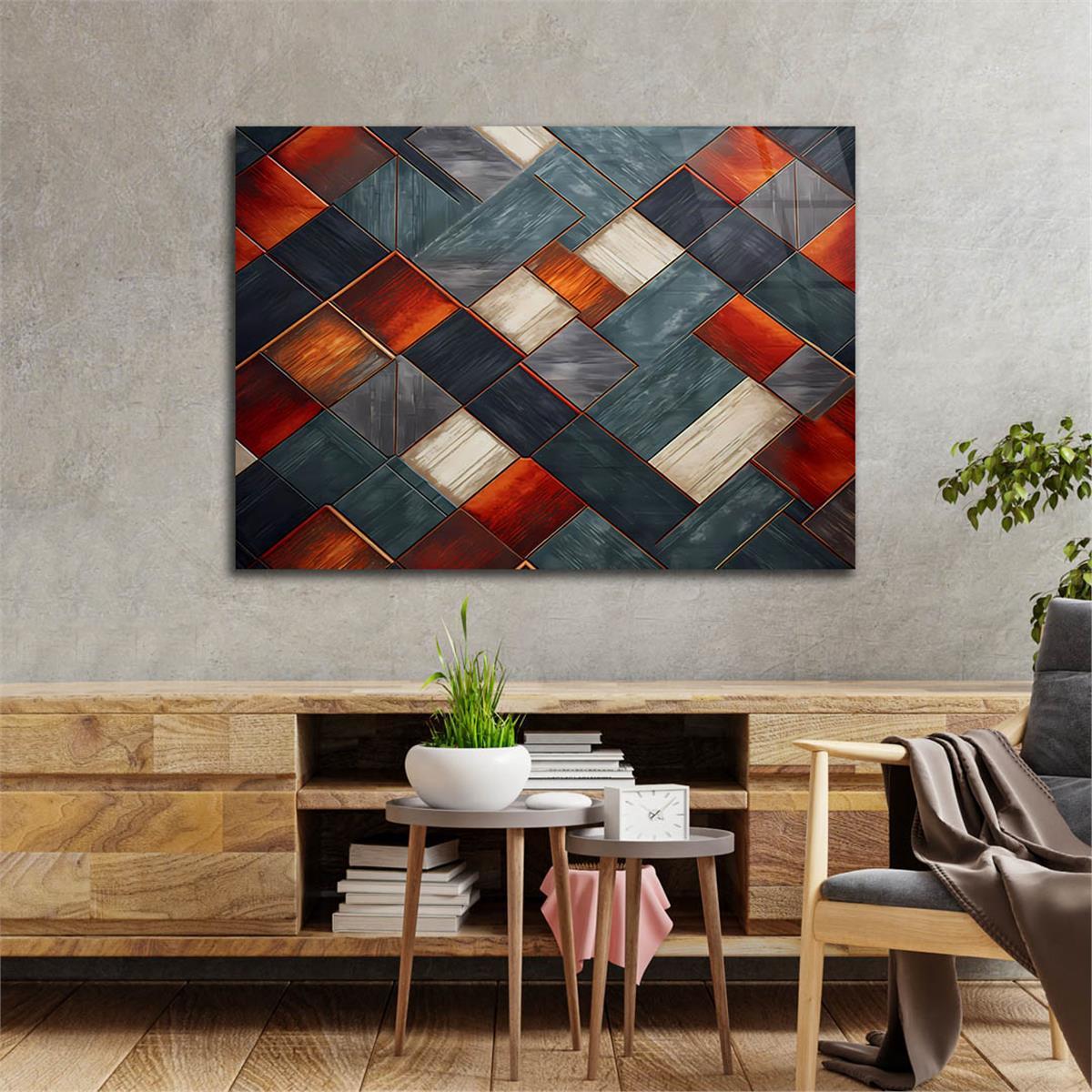 Horizontal Art-Themed Tempered Glass Wall Art 522