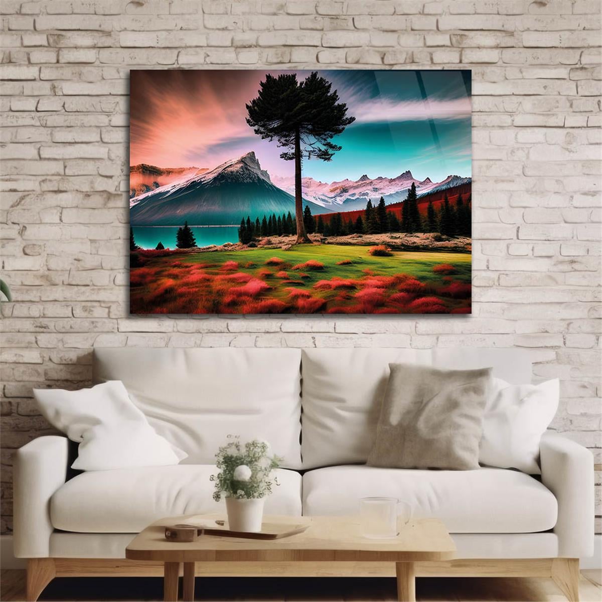 Horizontal Natured-Themed Tempered Glass Wall Art 283