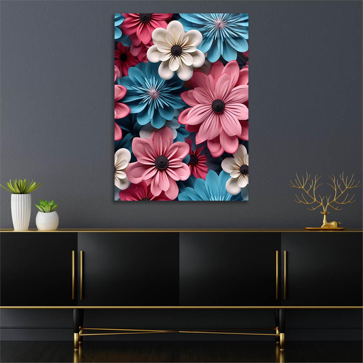 Dikey Sanat Temalı Cam Tablo 365