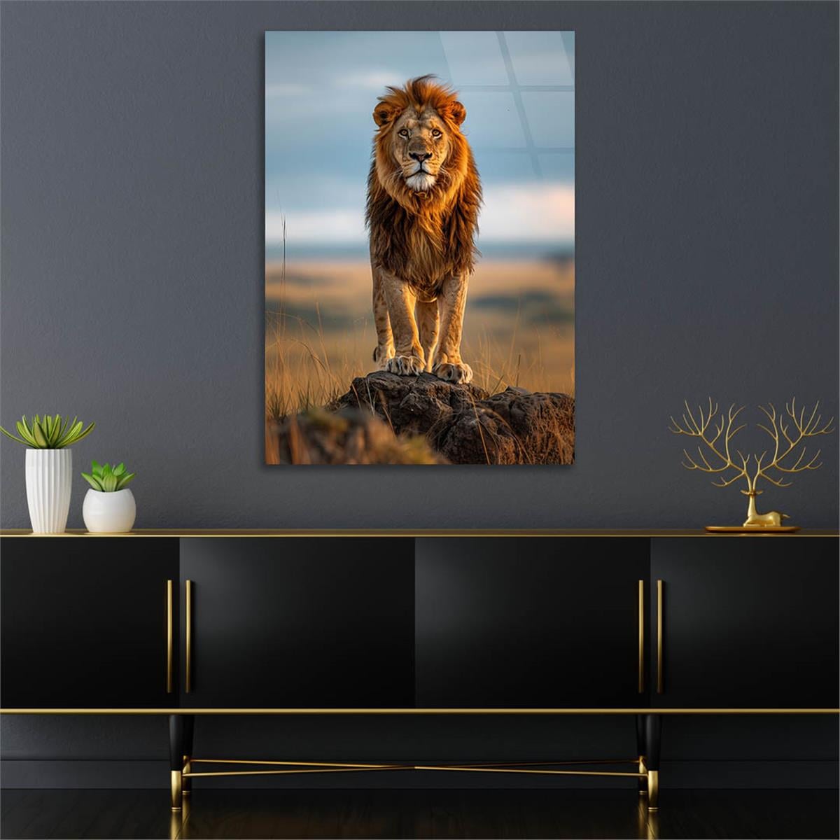 Dikey Doğa Temalı Cam Tablo 311