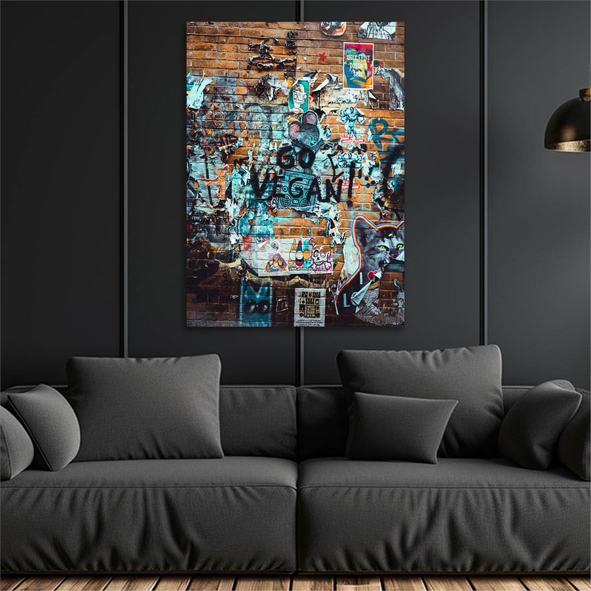 Dikey Sanat Temalı Cam Tablo 550