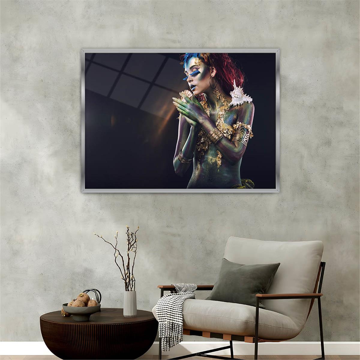 Aluminum-Framed Art-Themed Tempered Glass Wall Art 171