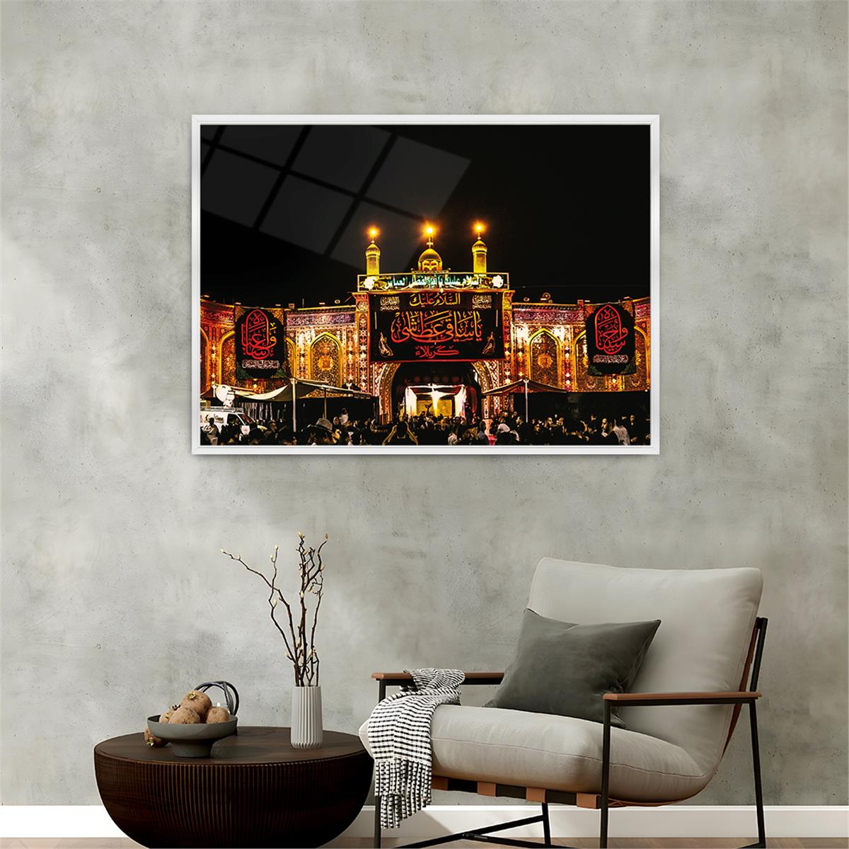 Tableau en verre à thème religieux avec cadre en aluminium  027