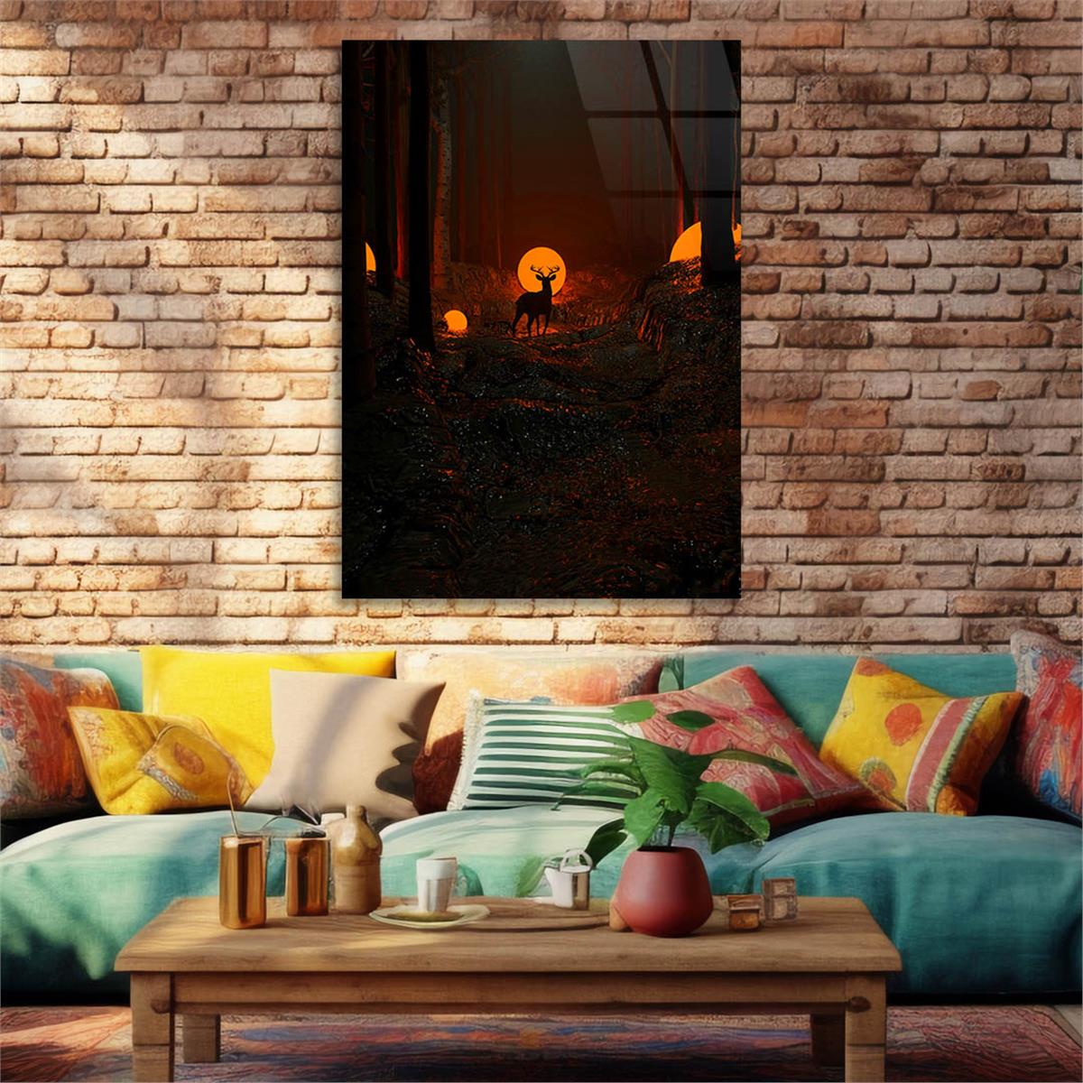 Dikey Doğa Temalı Cam Tablo 264