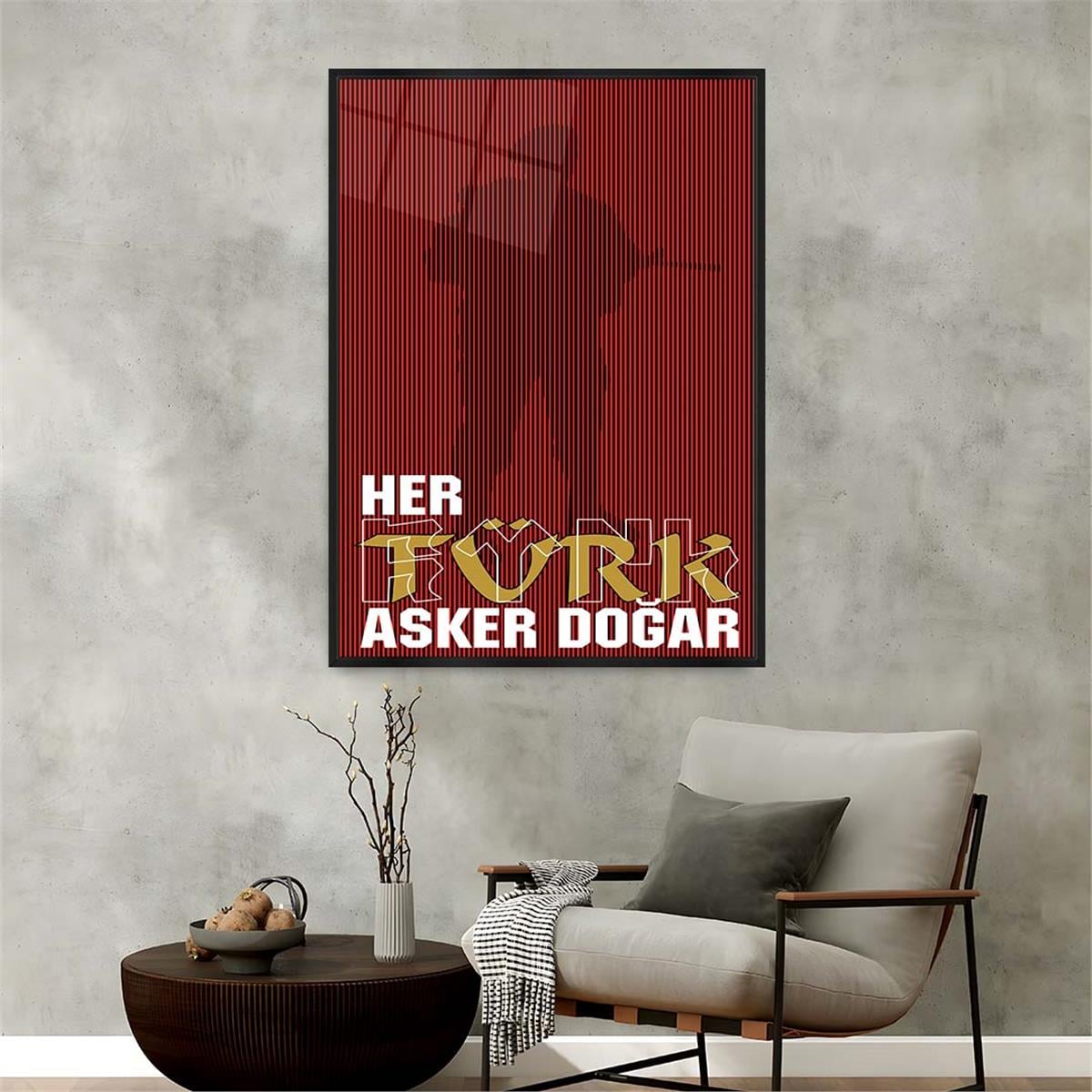 Alüminyum Çerçeveli Vatan Temalı Cam Tablo 031