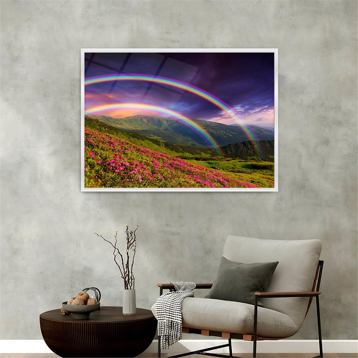 bedrucktes Glas mit Aluminiumrahmen und Natur Themen 