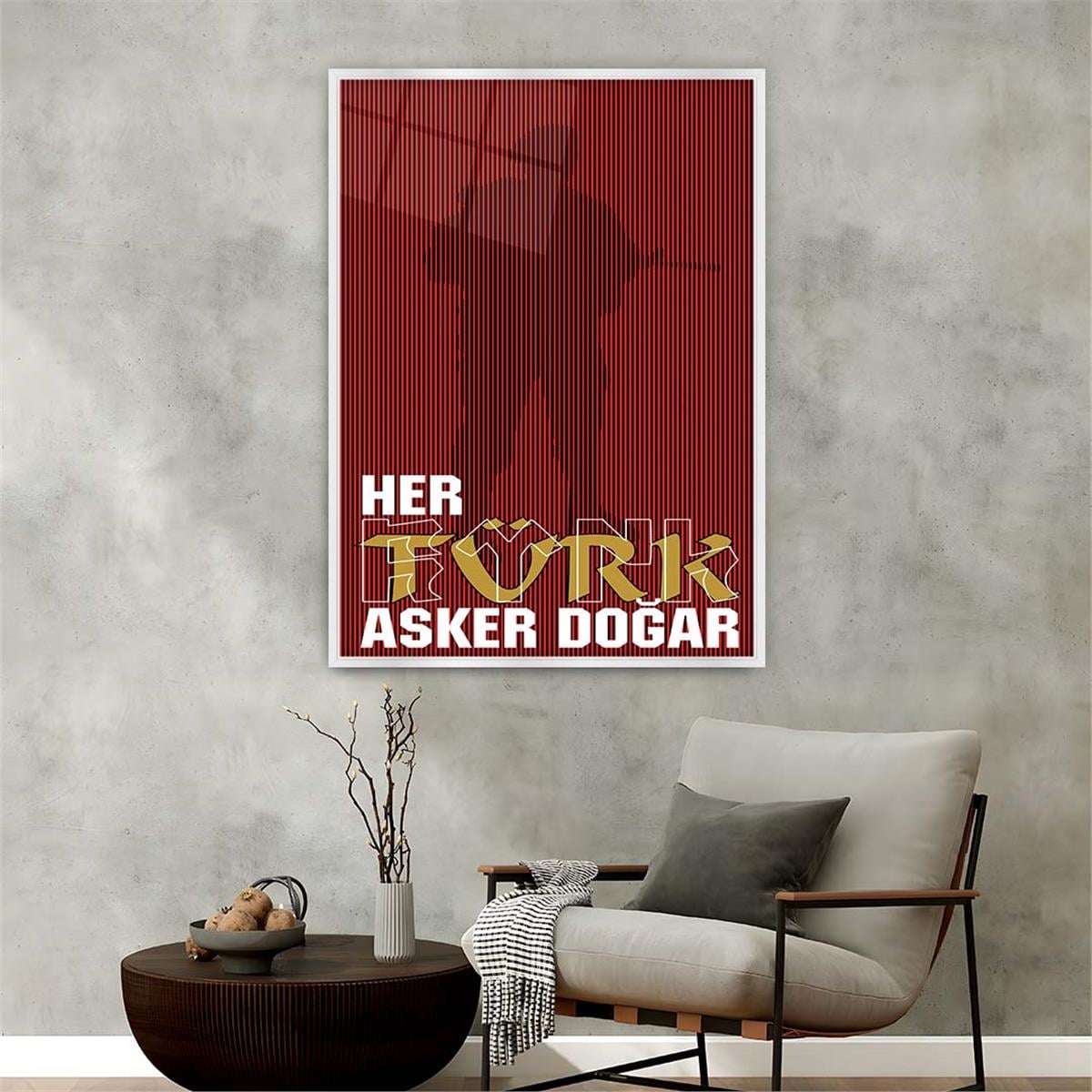 Alüminyum Çerçeveli Vatan Temalı Cam Tablo 031