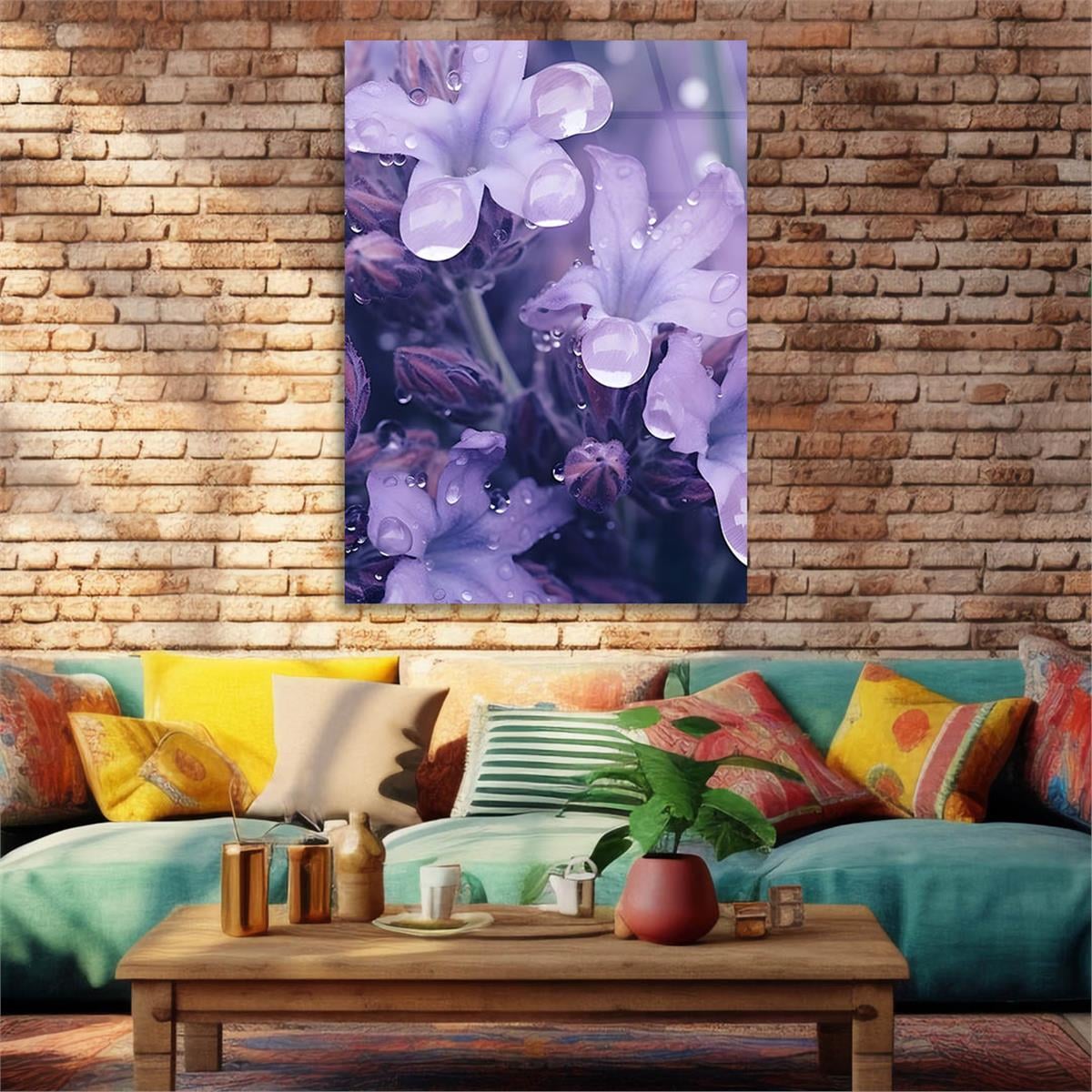 Dikey Sanat Temalı Cam Tablo 416