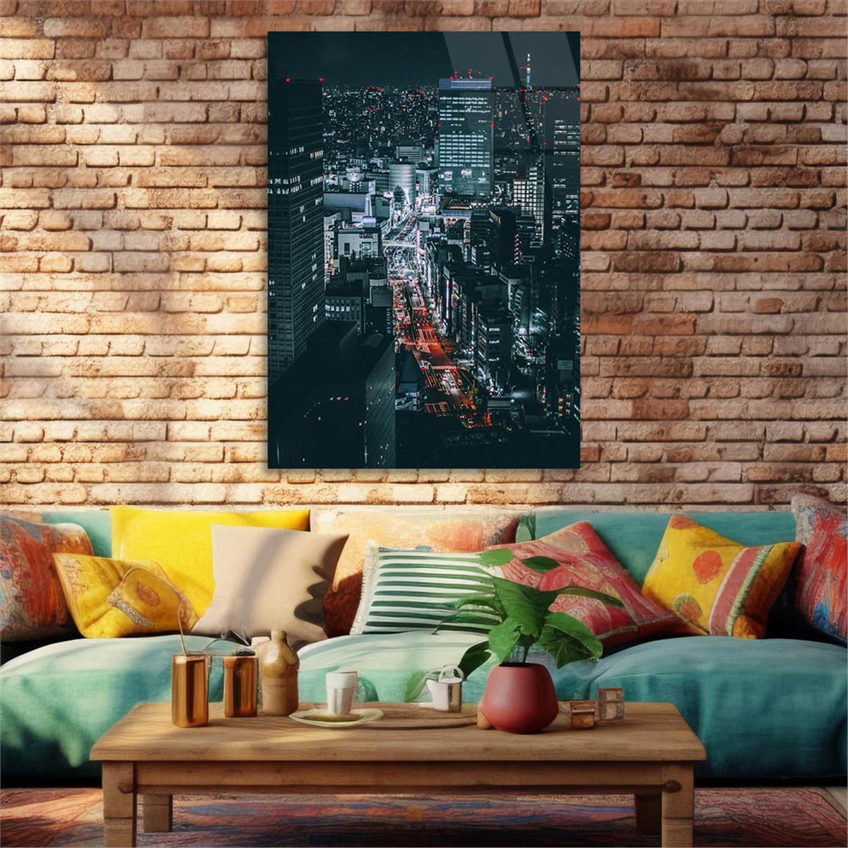 Dikey Doğa Temalı Cam Tablo 244