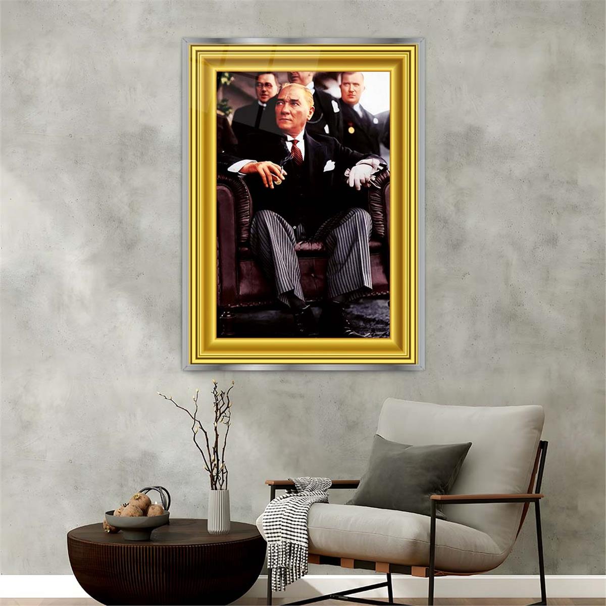 Aluminum-Framed National-Themed Tempered Glass Wall Art 003