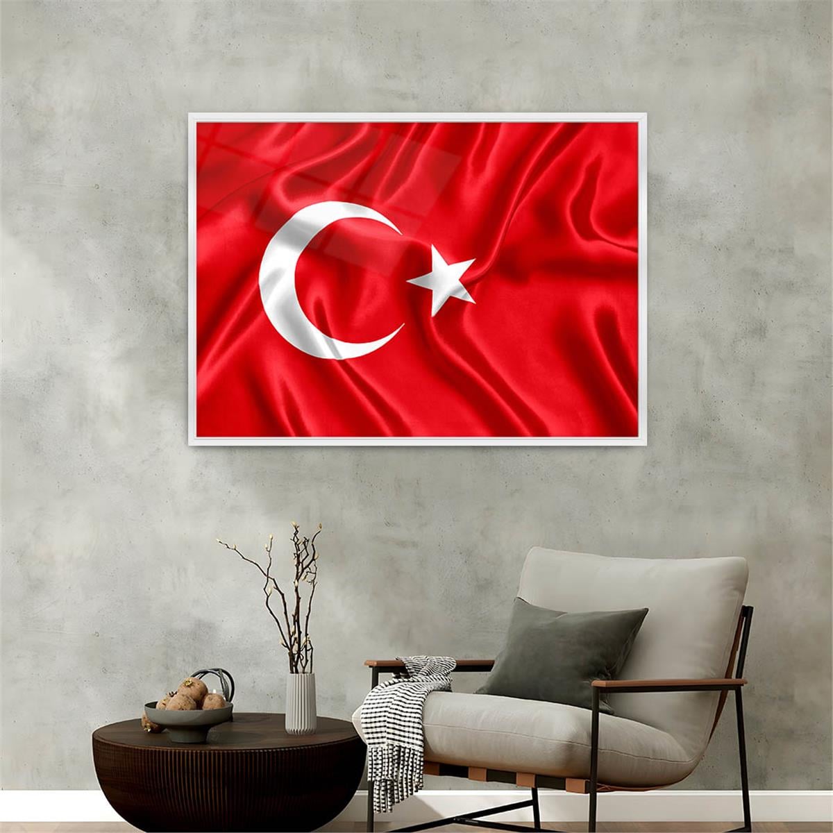 Alüminyum Çerçeveli Vatan Temalı Cam Tablo 034