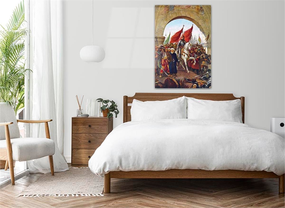 Glass Wall Art of the Entry of Fatih Sultan Mehmet Han into Istanbul