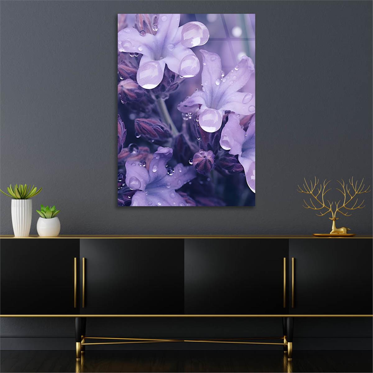 Dikey Sanat Temalı Cam Tablo 416