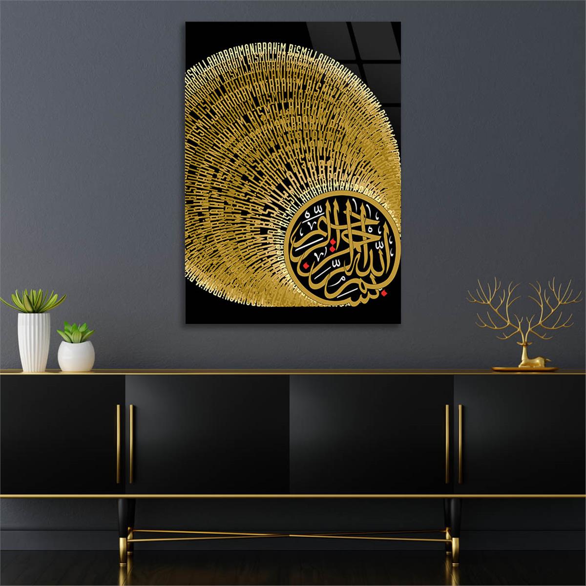 BESMELE YAZILI CAM TABLO 