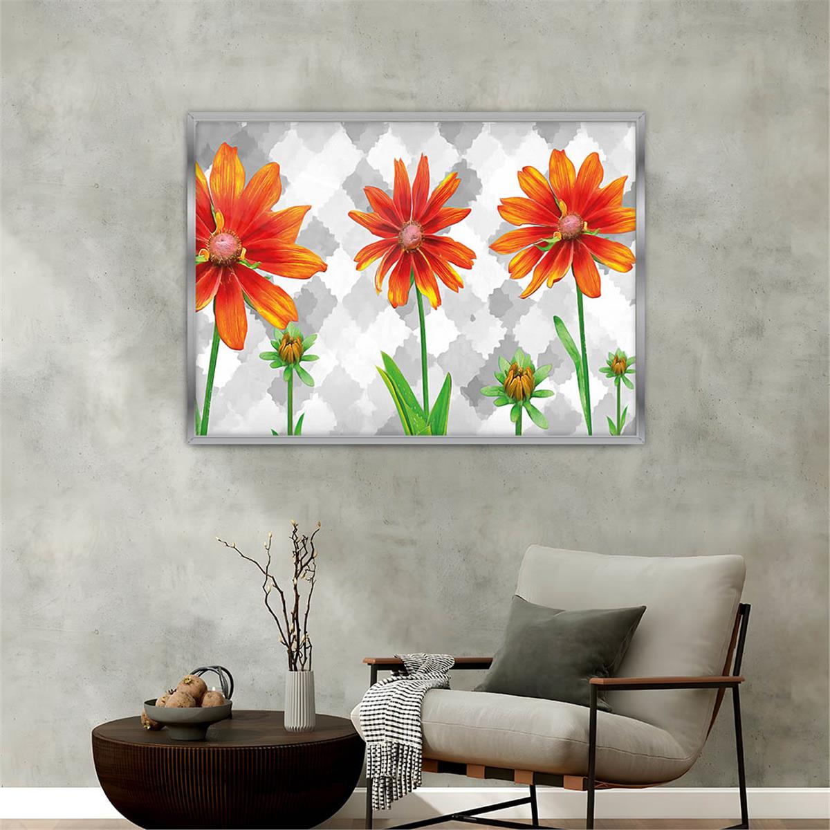 Aluminum-Framed Art-Themed Tempered Glass Wall Art 006