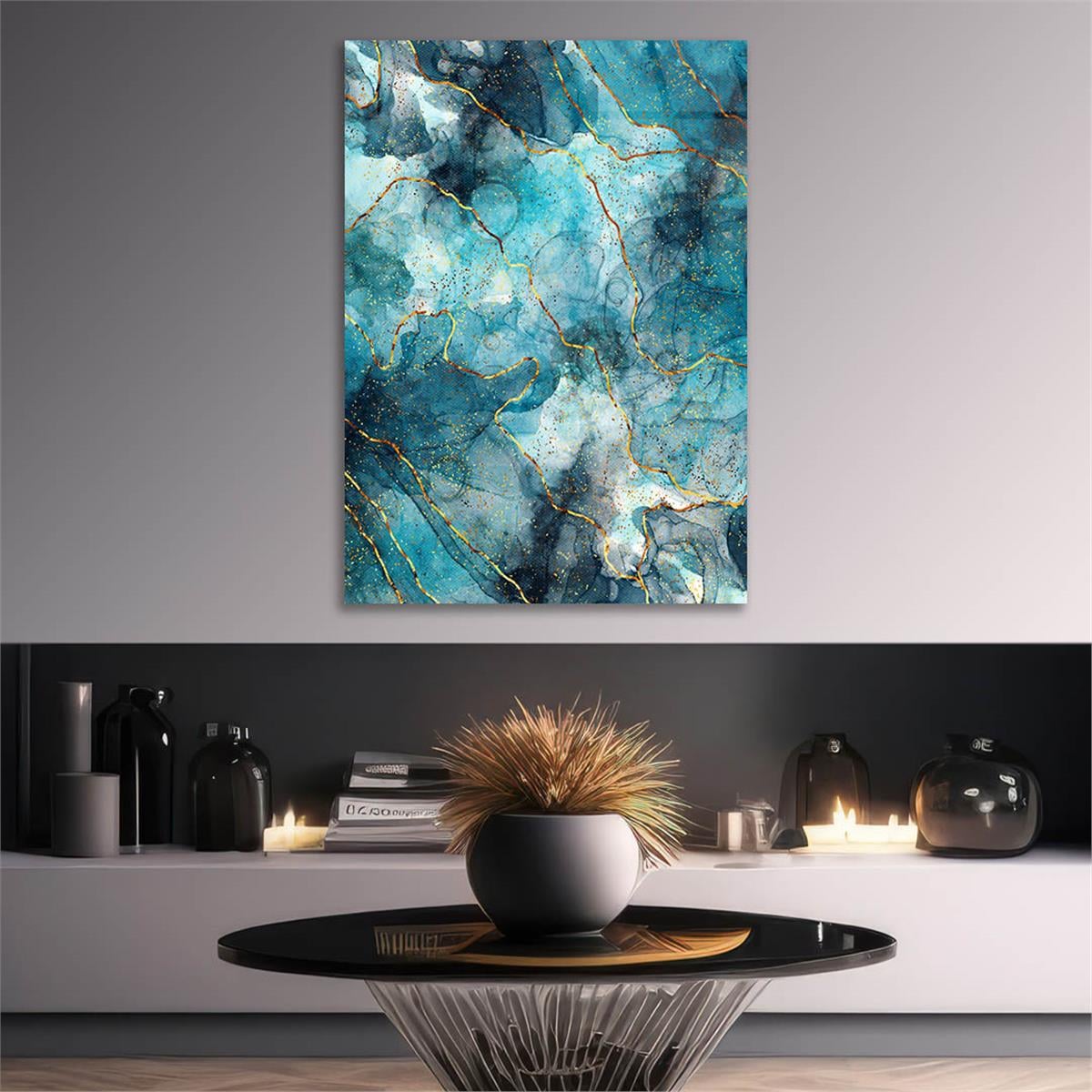 Dikey Sanat Temalı Cam Tablo 507