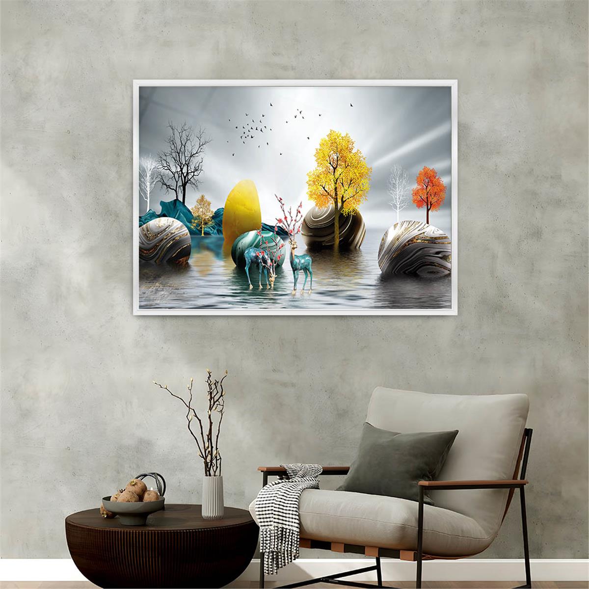 Alüminyum Çerçeveli Sanat Temalı Cam Tablo 184
