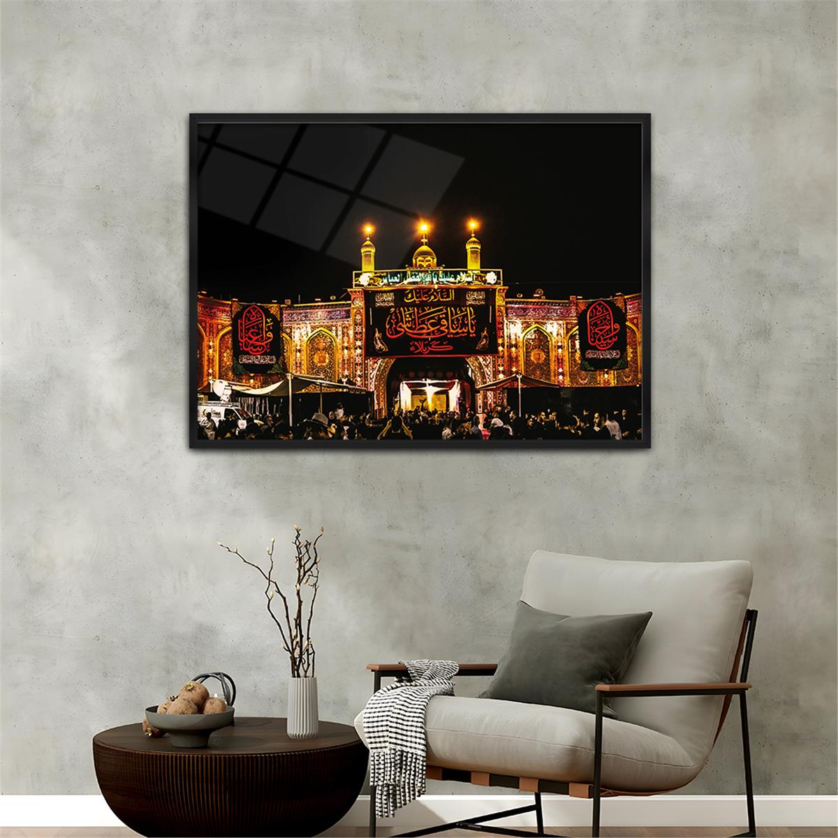 Tableau en verre à thème religieux avec cadre en aluminium  027