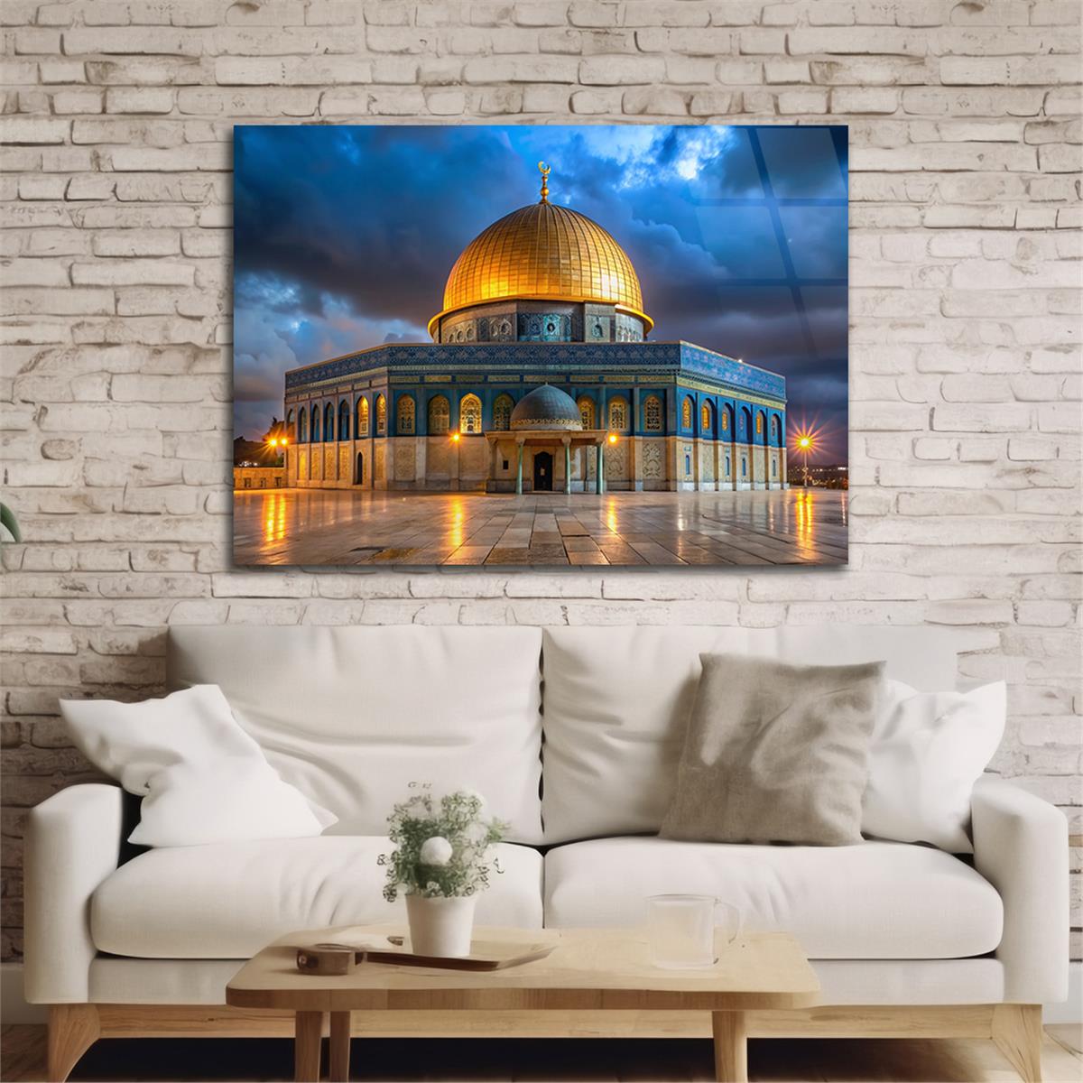 Yatay Dini Temalı Cam Tablo 237