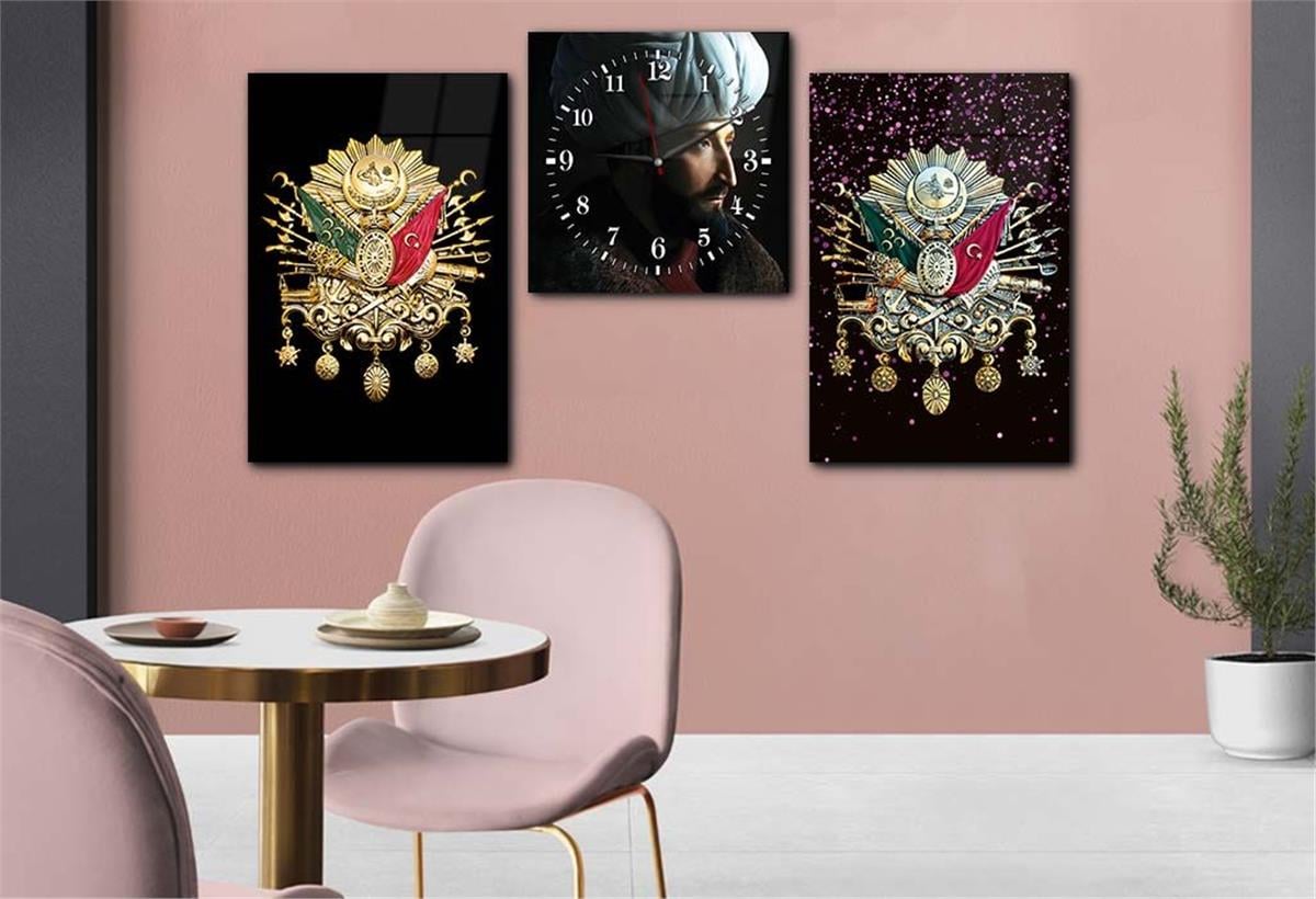 Ensemble de tableaux et dhorloge 2 pièces sur le thème de la nation