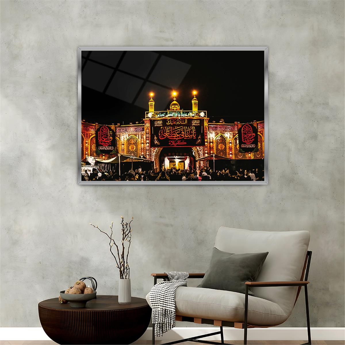 Tableau en verre à thème religieux avec cadre en aluminium  027