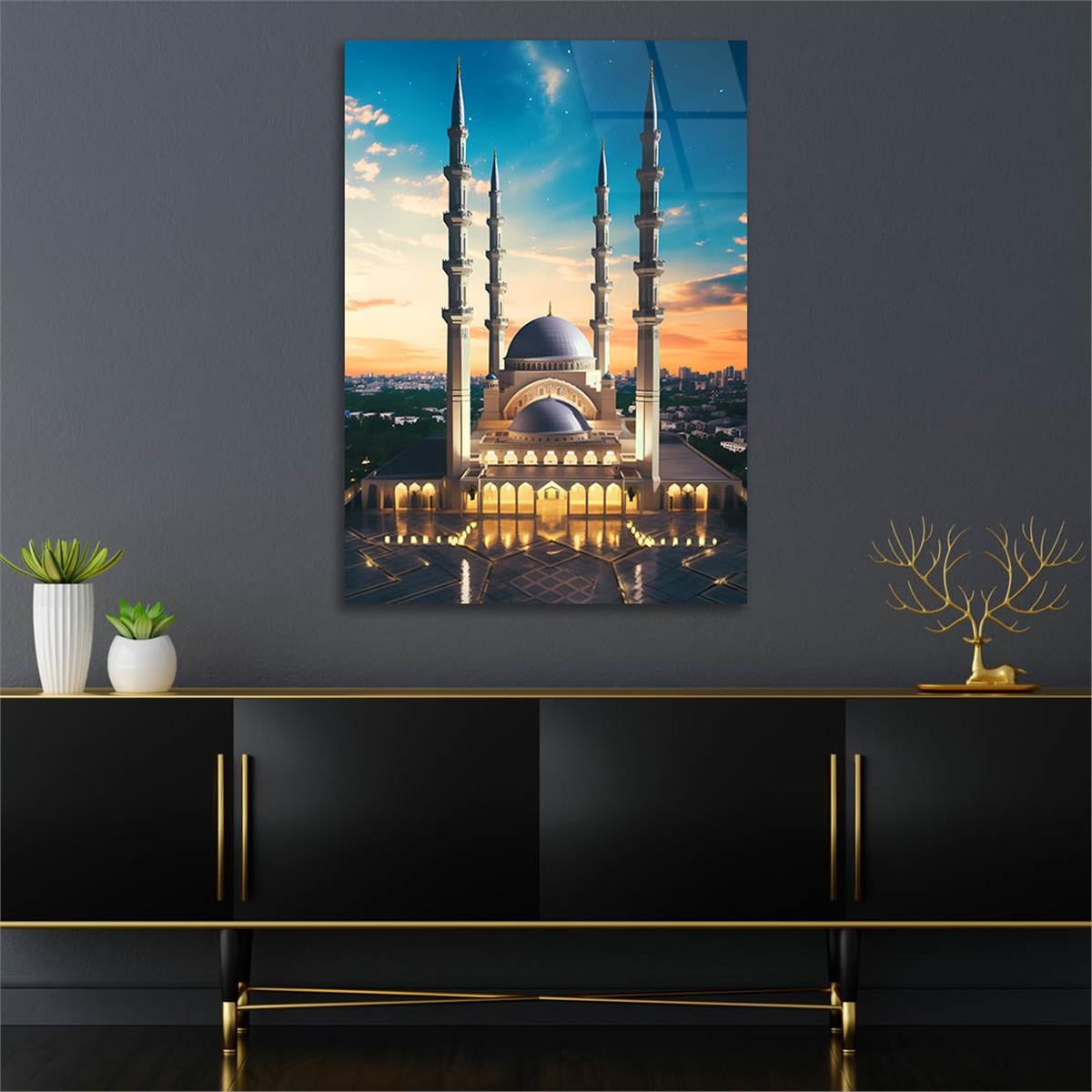 Dikey Dini Temalı Cam Tablo 265