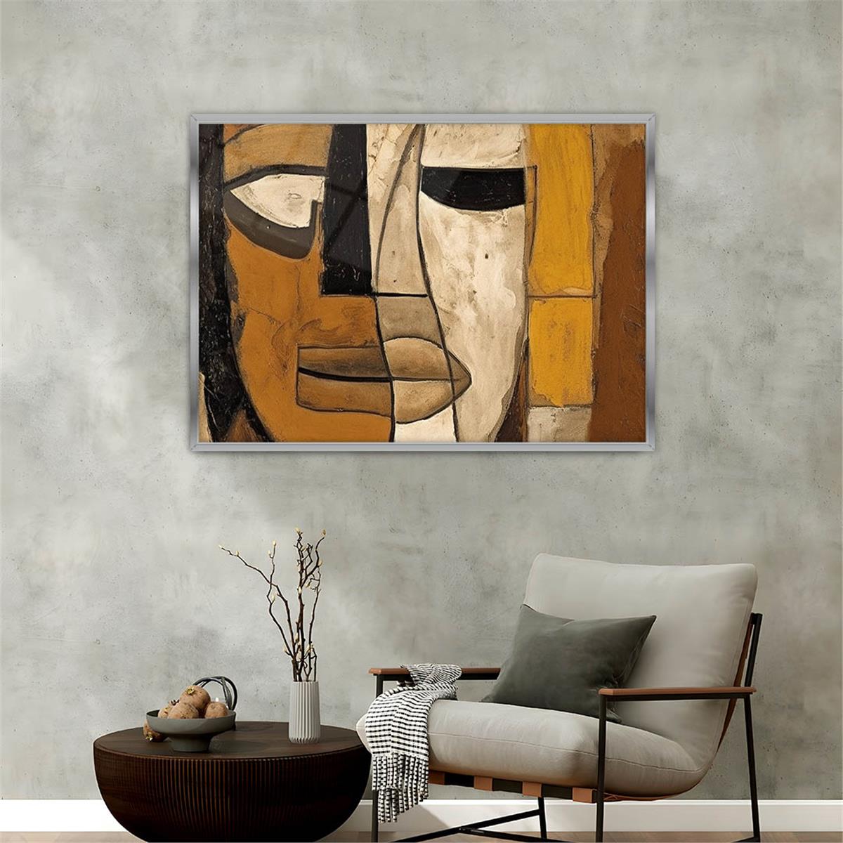 Aluminum-Framed Art-Themed Tempered Glass Wall Art 030