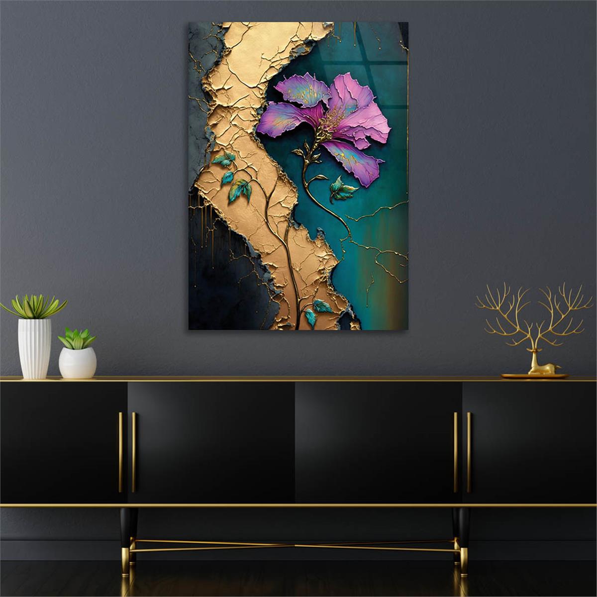 Vertical Tempered Glasss Wall Arts Art-Themed 319