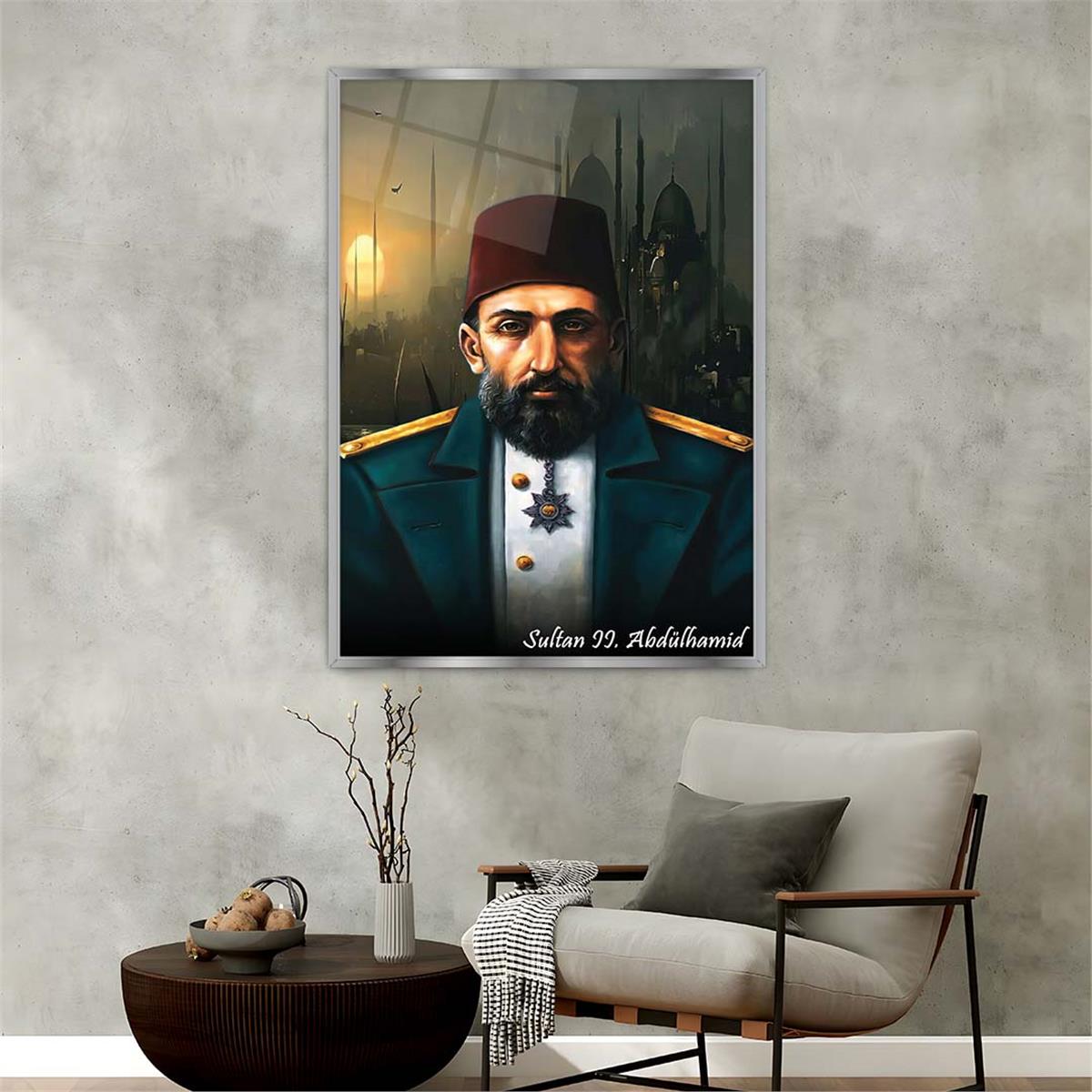 Aluminum-Framed National-Themed Tempered Glass Wall Art 053