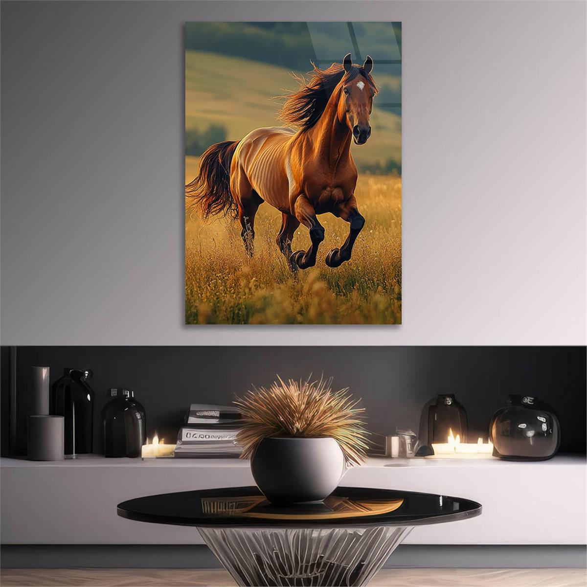 Dikey Doğa Temalı Cam Tablo 390